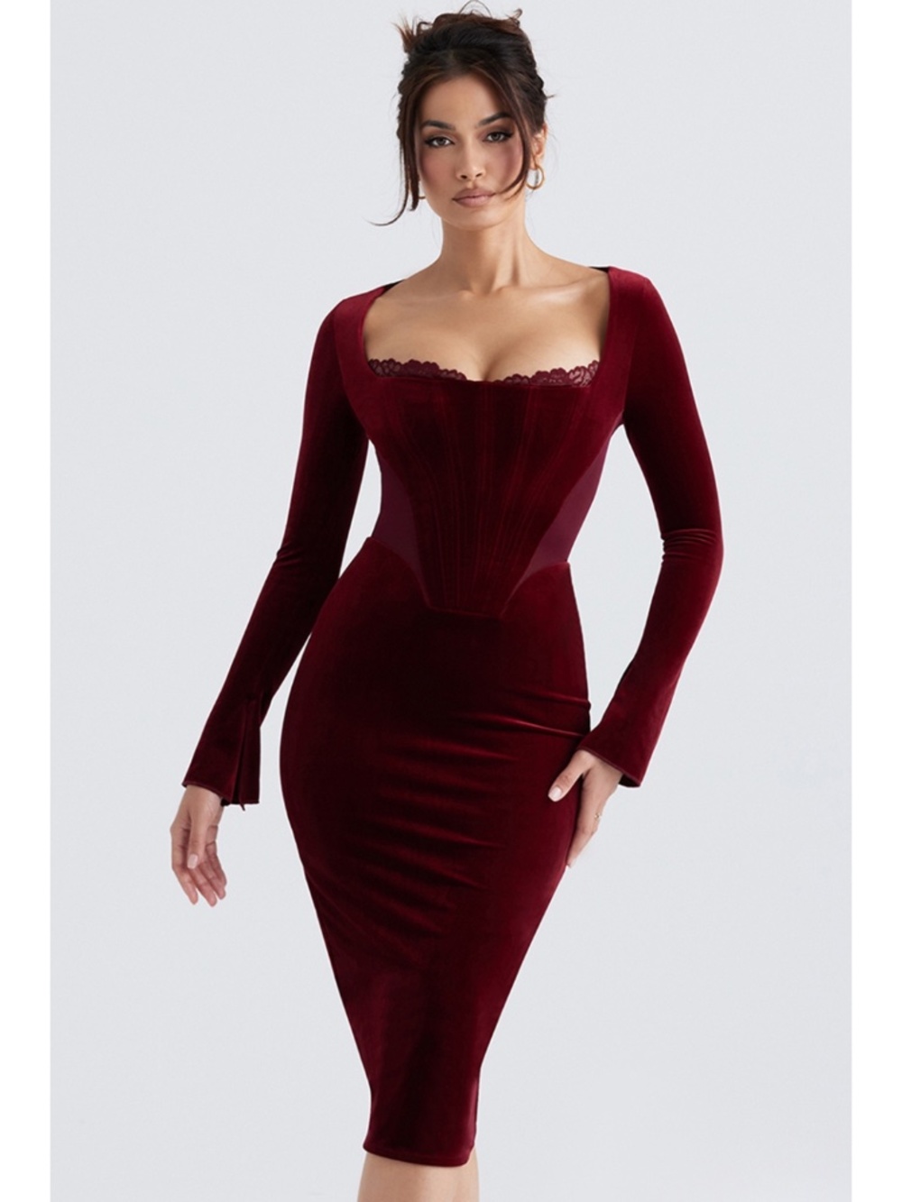 NEW House of CB Solaine Dress Wine XS